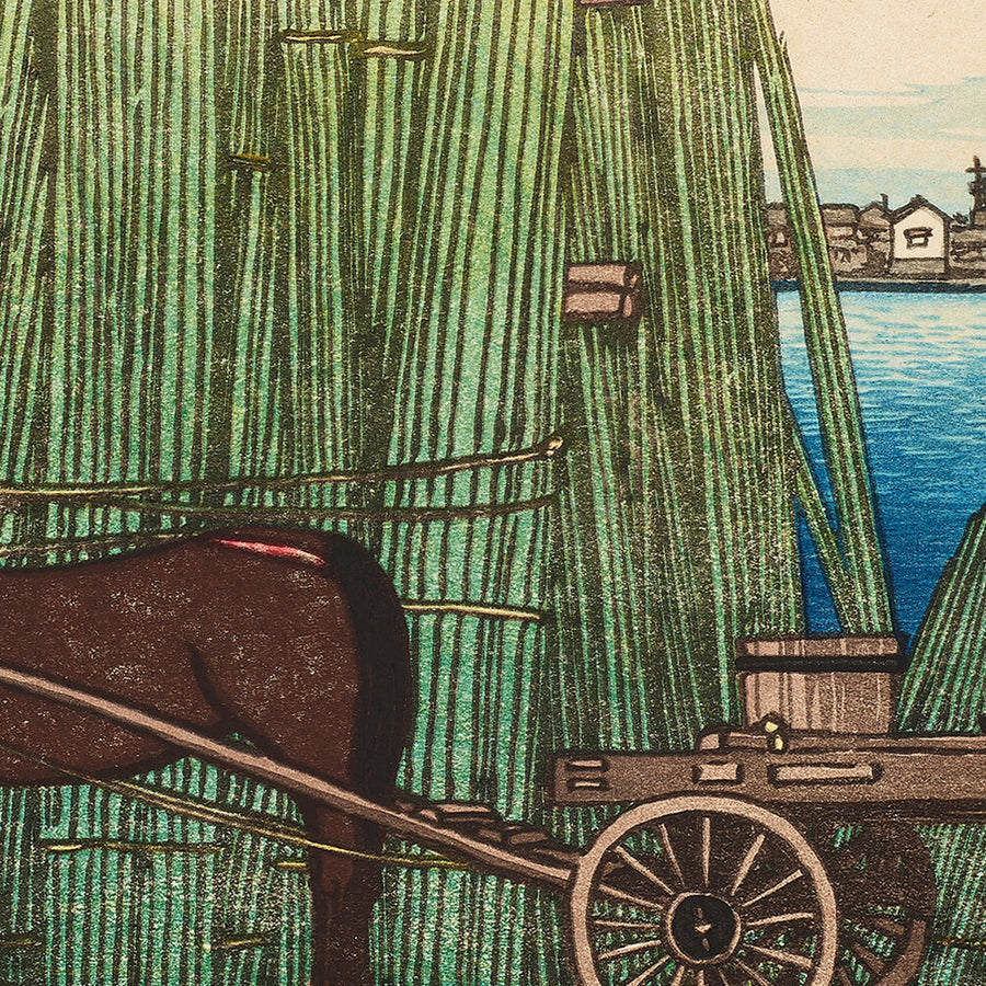 Banco del río, Komagata de Hasui Kawase 1935 