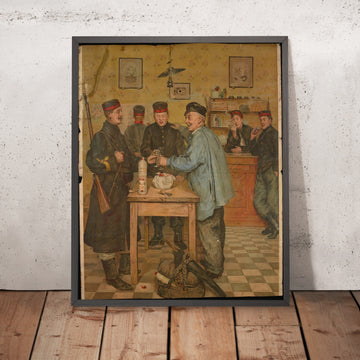 A framed image of ’t Wit Stoopke Vintage Drinks Advertising Poster by Ernest Godfridnon, 1908