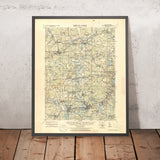 Old Map of Sudbury, Massachusetts by USGS, 1918 – Framingham, Wellesley & Weston