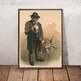 Billy and the Judge Vintage Drinks Advertising Poster, 1887