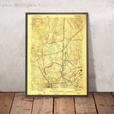 Old Map of Westerly, Rhode Island by USGS, 1943 – Ashaway, Chapman Pond & Mount Tom