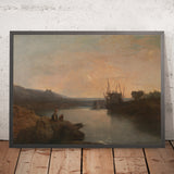 Castillo de Harlech, desde el ferry de Tygwyn, Crepúsculo vespertino de verano de Turner, 1799 