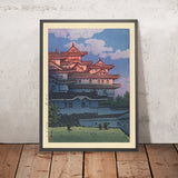 Sunset at Shirasagi Castle by Hasui Kawase, 1935