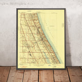 Old Map of Highland Park, Illinois by USGS, 1928 – Glencoe & Lake Michigan Shoreline