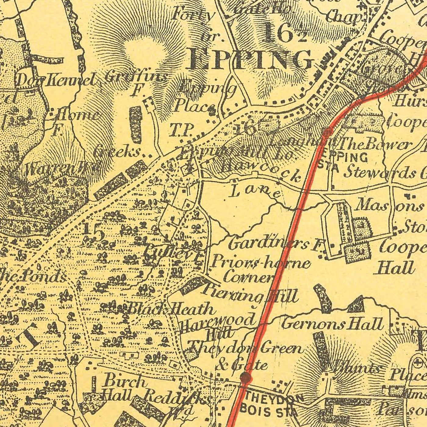 Old Victorian Map of London, 1890: Highly Detailed, County Borders, Reduced From Ordnance Survey