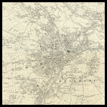 Una vecchia mappa Ordnance Survey di Keighley