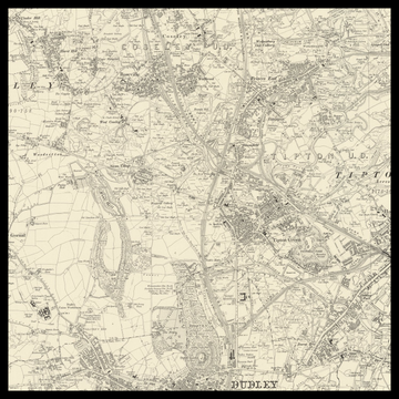 Una vecchia mappa Ordnance Survey di Tipton