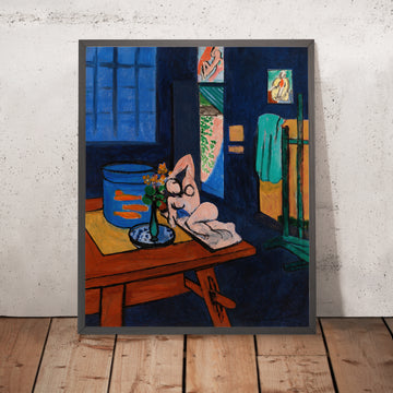 A framed image of L’Atelier aux poissons rouges (The Studio with Goldfish) by Henri Matisse, 1912