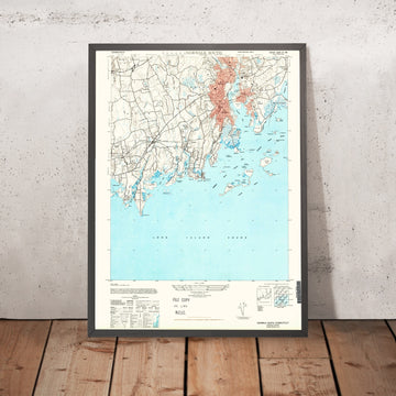 Old Map of Darien, Connecticut by USGS, 1947 – Norwalk, New Canaan & Long Island Sound