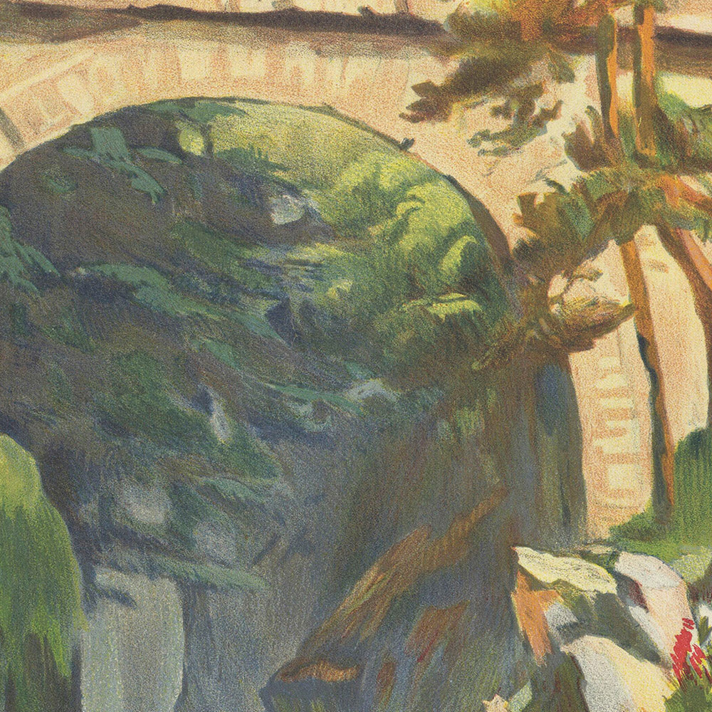Cauterets Travel Poster: Le Pont d’Espagne by E. Paul Champseix, 1937