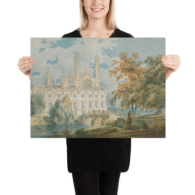 Clare Hall and King’s College Chapel, Cambridge, from the Banks of the River Cam by Turner, 1793