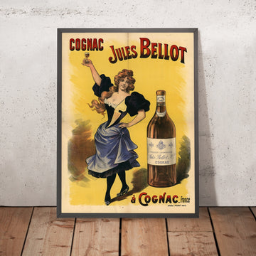 A framed image of Jules Bellot Vintage Cognac Poster, 1899