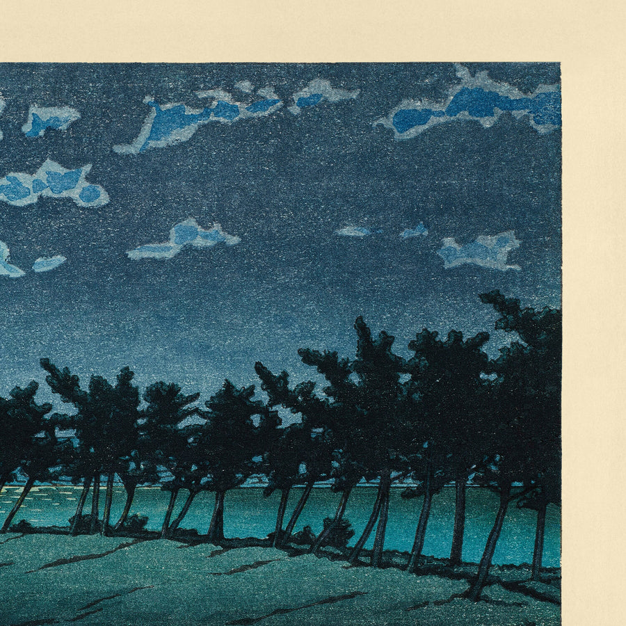 Full Moon at Hiroura Hinuma by Hasui Kawase 1935