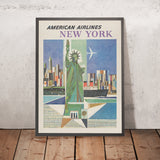 Poster di viaggio di New York: American Airlines di Webber, 1964 