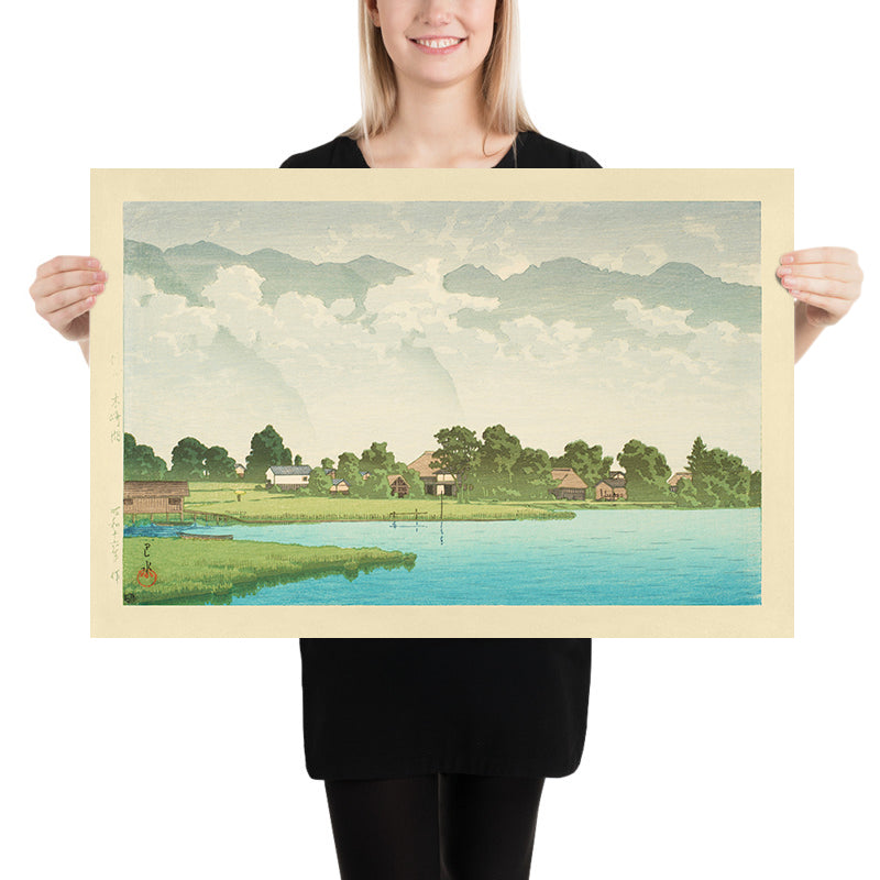 Lago Kizaki en Shinshu por Hasui Kawase 1935 