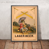Vintage Lager Beer Poster, 1880
