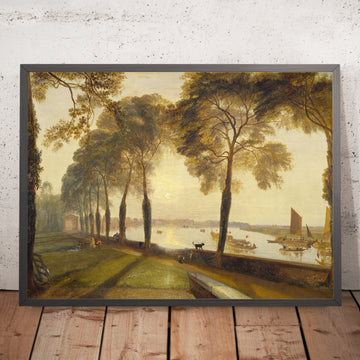 A framed image of Mortlake Terrace by Turner, 1827