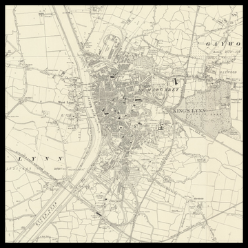 Una vecchia mappa Ordnance Survey di King&