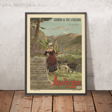 Affiche de voyage Vic-sur-Cère, Auvergne : Chemins de Fer d’Orléans – Billets à prix réduits par F. Hugo d’Alesi, 1896 