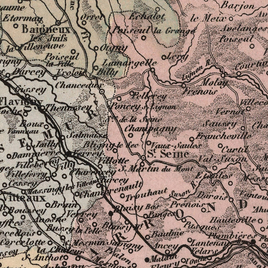 Antica mappa della Côte-d&