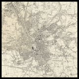 Personalisierte alte Karte von Stockport 
