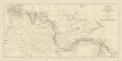 Old Map of Dr. Livingstone's African Route by Arrowsmith, 1857: Linyanti, Quelimane, Victoria Falls, Zambezi, Kalahari