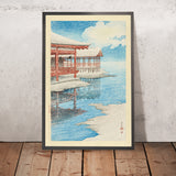 Un hermoso cielo invernal y nieve en Miyajima de Hasui Kawase, 1935 