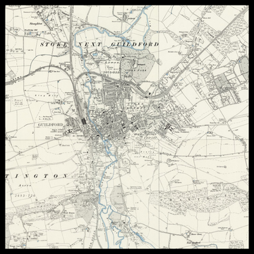 An old Ordnance Survey map of Guildford