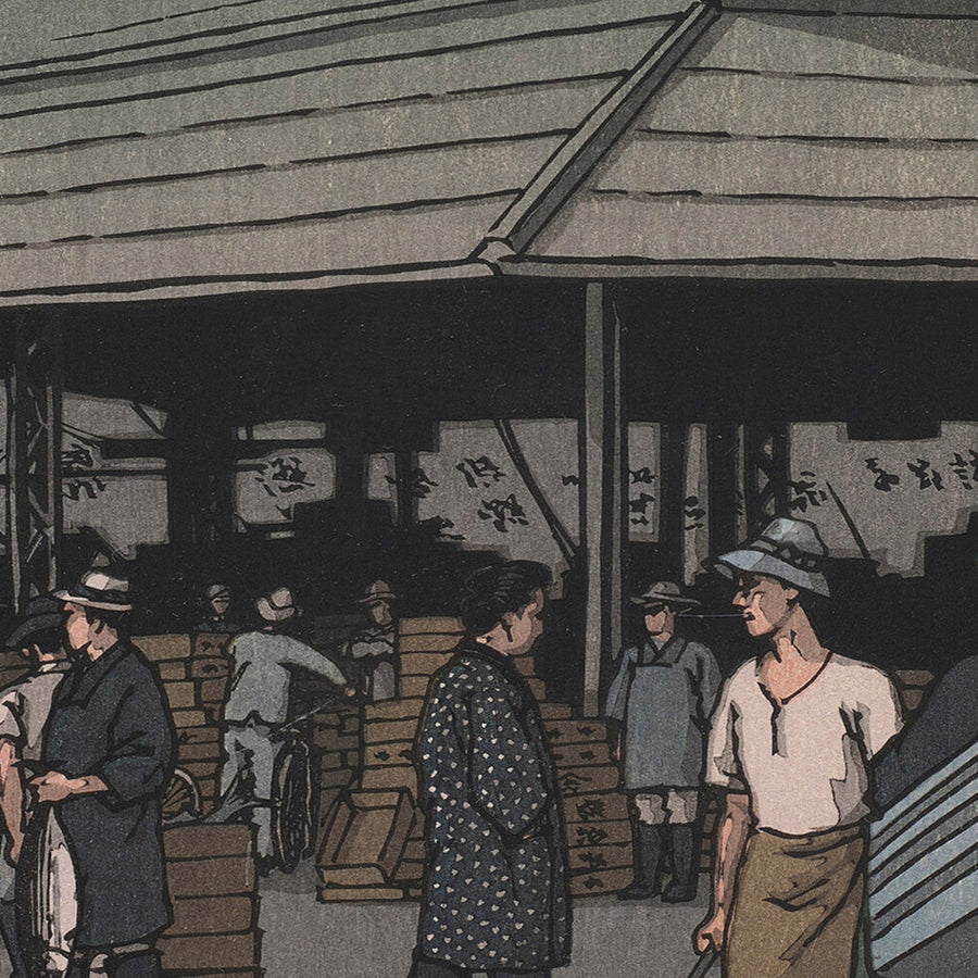 El Mercado Central, Tokio de Hasui Kawase, 1935 