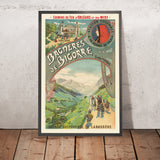 Affiche de voyage Bagnères-de-Bigorre : Les chemins de fer d’Orléans et du Midi par Paul Dupont, 1902 