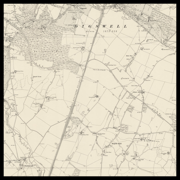 Una vecchia mappa Ordnance Survey di Welwyn Garden City