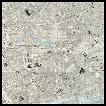 Un’antica mappa Ordnance Survey di Knightsbridge