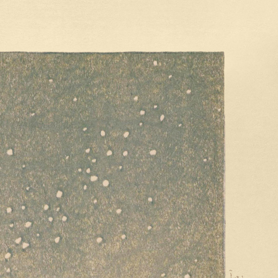 Nieve en el Templo Godaido en Matsushima por Hasui Kawase, 1935 