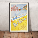 Póster de viaje de Oslo: Fred. Olsen Line, de Otto von Hanno 