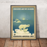 Affiche de voyage « Scandinavie Ours polaire » par Albert Fuss, 1930 