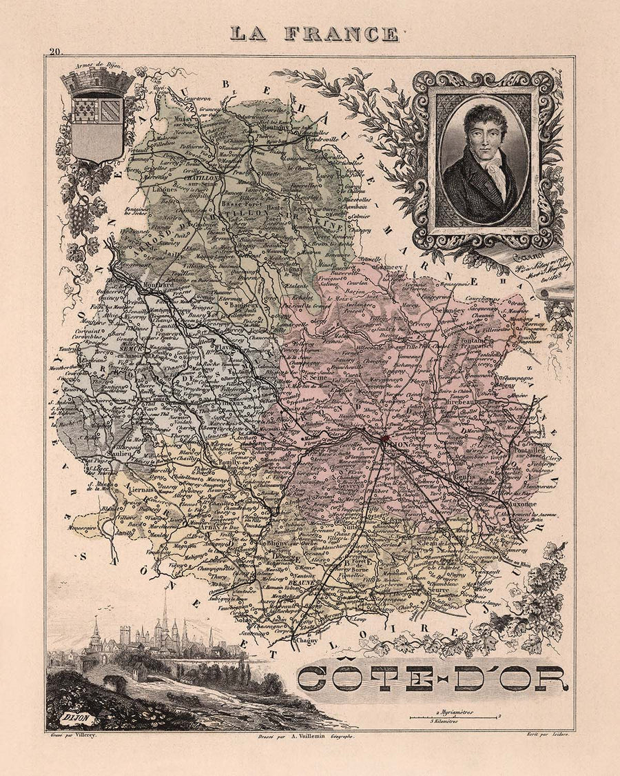 Antica mappa della Côte-d&