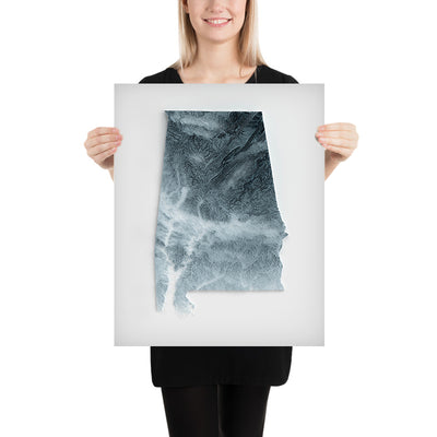 Alabama Topographic 3D Relief Map