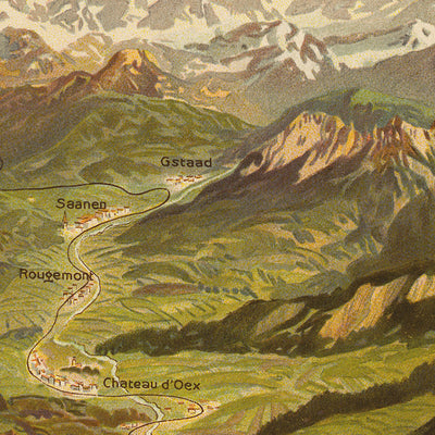 Bernese Oberland Electric Railway Travel Poster by Anton Reckziegel, 1904