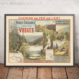 Póster de viaje de Vosges: Chemins de Fer de l’Est – Voyages Circulaires de Eugène Bourgeois, 1891 