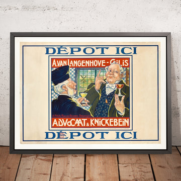 A framed image of Advocaat & Knickebein Vintage Drinks Poster by Georges Gaudy, 1905
