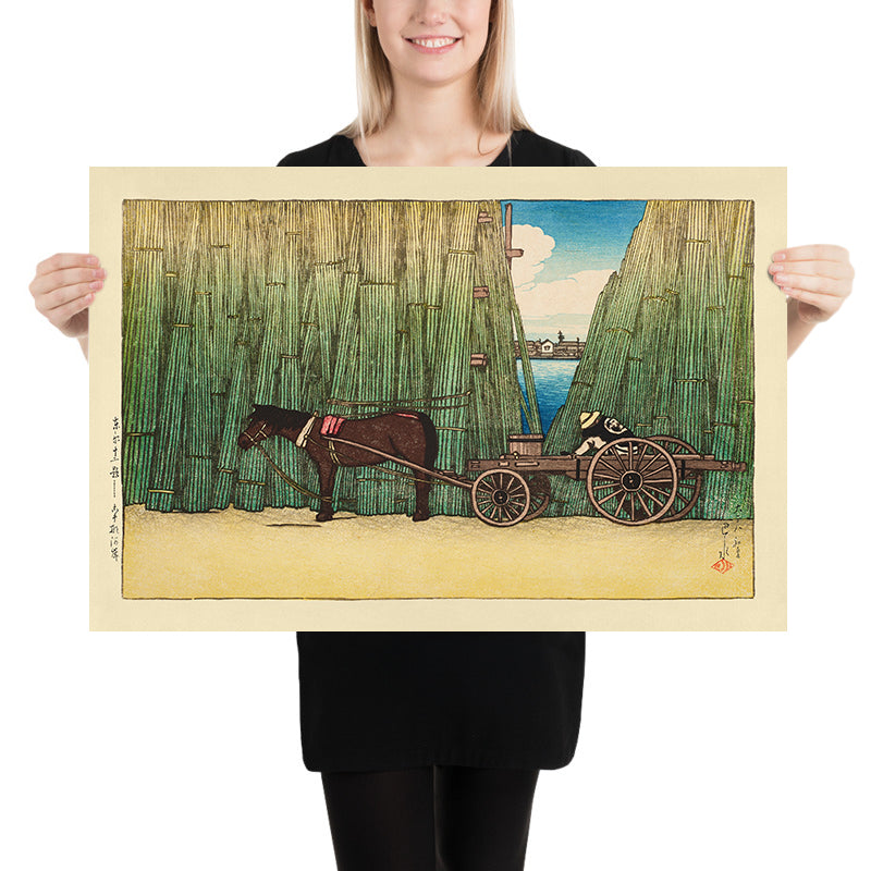 Banco del río, Komagata de Hasui Kawase 1935 