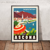 Affiche de voyage d'Ascona : Dad ganze Jaar oopen 