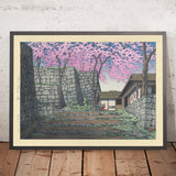 Kirschblüten an den Ruinen von Schloss Shirakawa von Hasui Kawase, 1935 