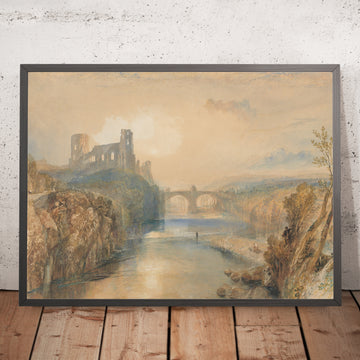 A framed image of Barnard Castle by Turner, 1825