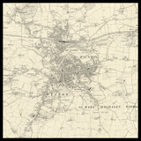 Personalised Old Map of Taunton