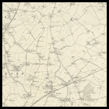 Una vecchia mappa Ordnance Survey di Kirkby