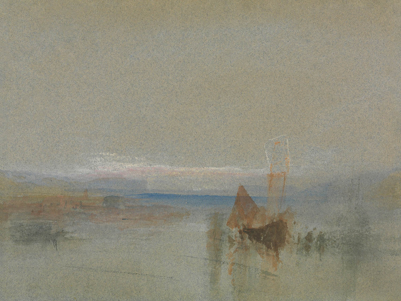 Fishing Boats Becalmed off le Havre by Turner, 1800