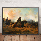Napoleone alla carica nella battaglia di Waterloo di Hippolyte Bellangé, 1815 