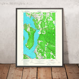 Old Map of Bellevue, Washington by USGS, 1950 – Seattle, Mercer Island & Lake Washington