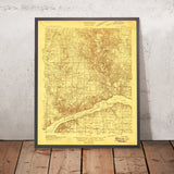 Old Map of Florence, Alabama by USGS, 1914 – Muscle Shoals & Tennessee River